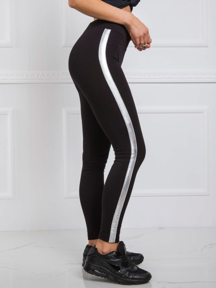 Női leggings RUE PARIS csíkos fekete