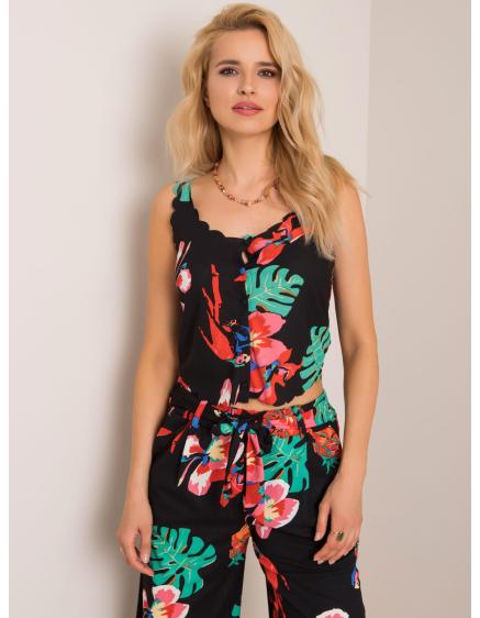 Dámsky top RUE PARIS Black Tropics black