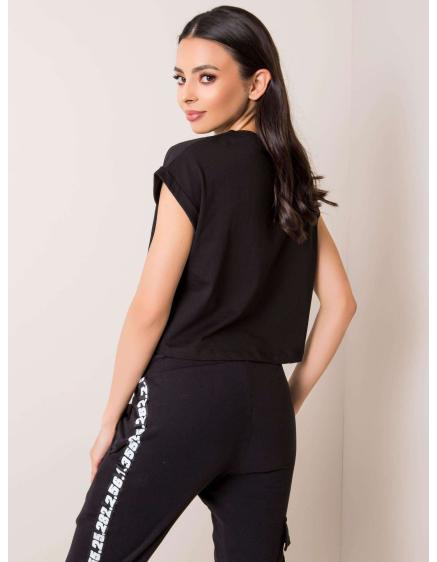 Női póló Eva RUE PARIS fekete