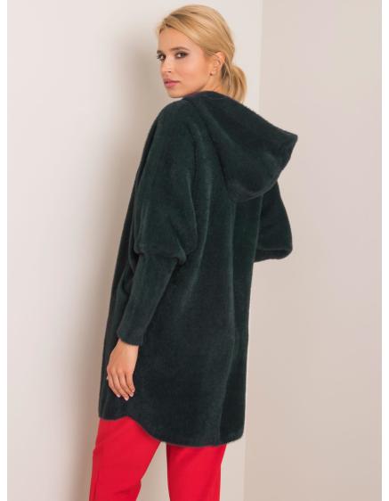 Dámský kabát z alpaky CAROLYN tmavě zelený