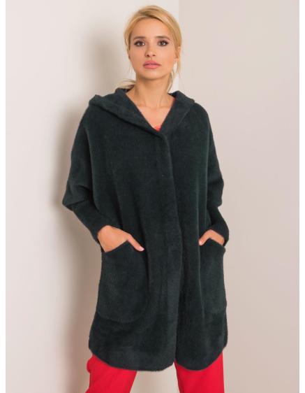 Dámský kabát z alpaky CAROLYN tmavě zelený