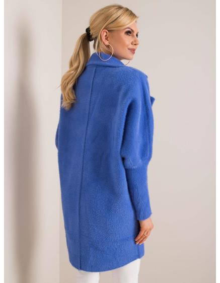 Dámsky kabát z alpaky NORA modrý