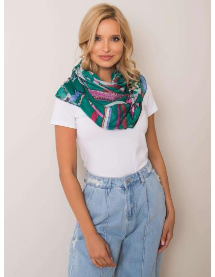 Női mintás sál CHANCE sötétzöld