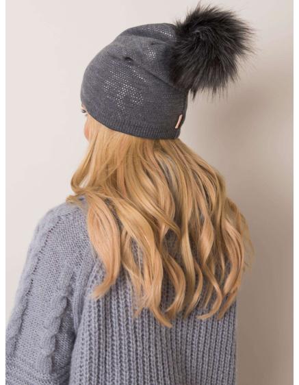 Tmavě šedá zimní čepice RUE PARIS