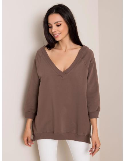 Dámska mikina Sally RUE PARIS svetlohnedá