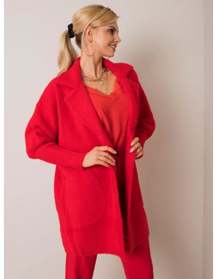 Dámský kabát z alpaky NORA červený 
