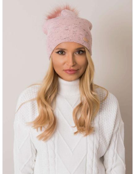 Dámska čiapka s bambulou RUE PARIS ružová
