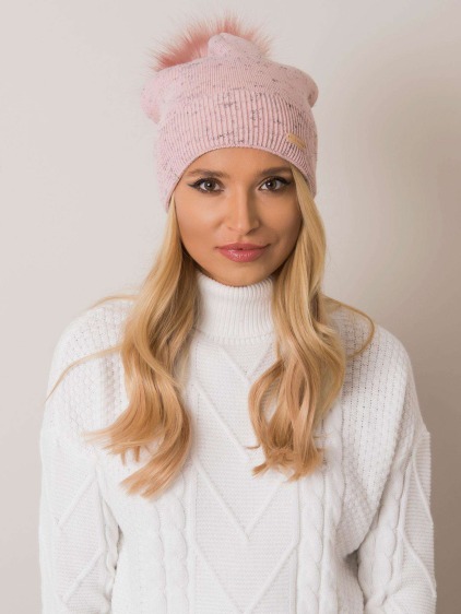 Női pomponos sapka RUE PARIS pink