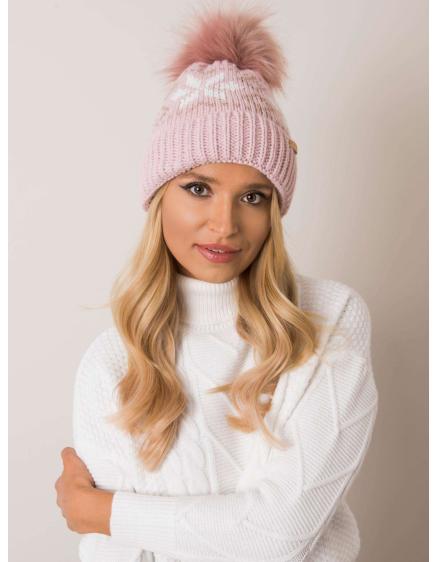 Svetloružová zimná čiapka RUE PARIS
