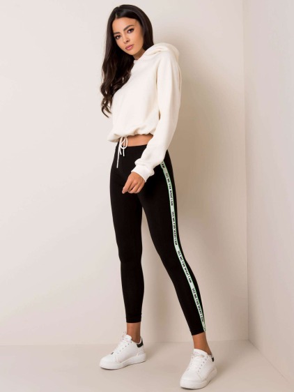 Női leggings lefelé betűkkel fekete