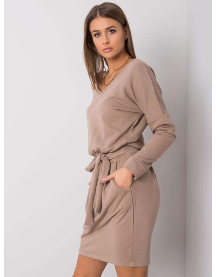 Dámské šaty Kloe RUE PARIS tmavě béžové 