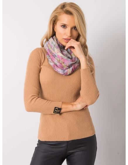 Světle šedý květinový šátek