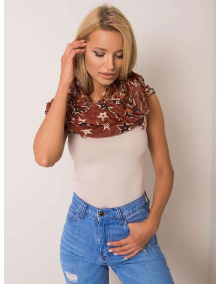 Dámska kvetinová šatka MESSIAH hnedá