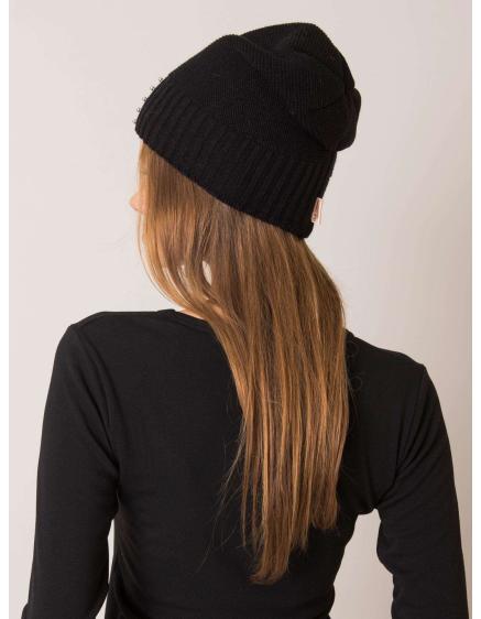 Dámska čiapka s bambulou RUE PARIS čierna