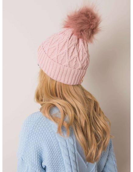 Világos rózsaszínű sapka pomponnal RUE PARIS