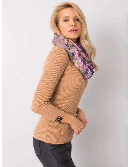 Piszkos rózsaszín virágos sál