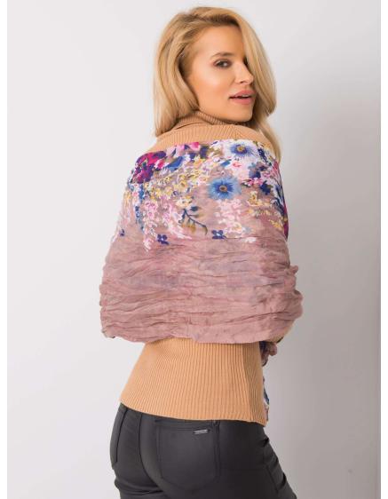 Piszkos rózsaszín virágos sál