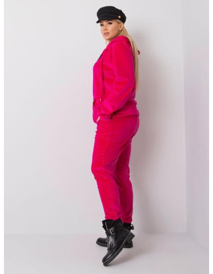 Dámsky velúrový plus size set MICHELL ružový
