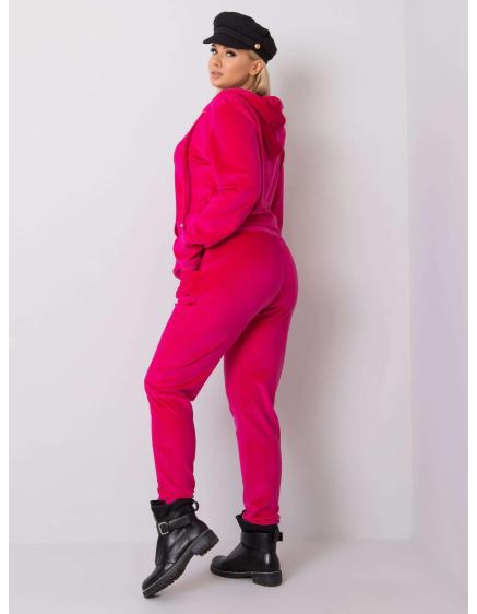 Dámsky velúrový plus size set MICHELL ružový