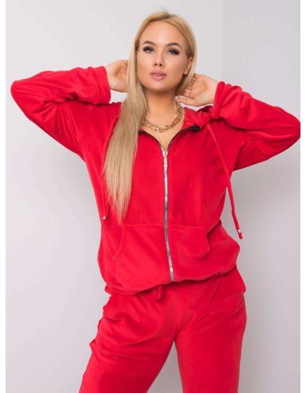 Női bársony plus size szett MICHELL vörös