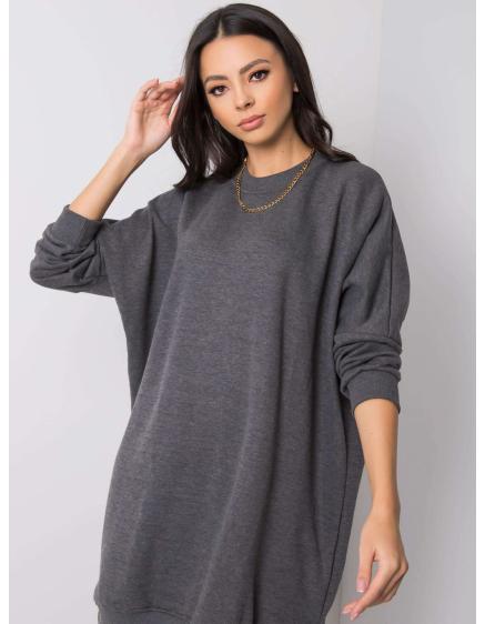 Tmavě šedé melanžové šaty Emille