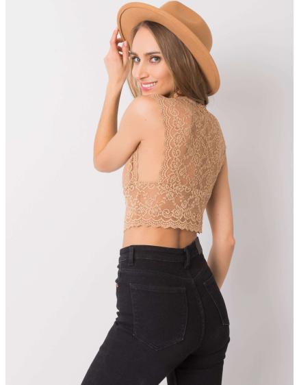 Dámský top krajkový od Shannon OCH BELLA béžový 