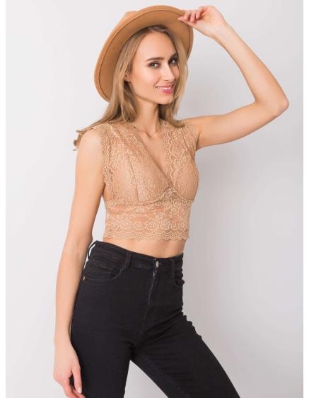 Dámský top krajkový od Shannon OCH BELLA béžový 