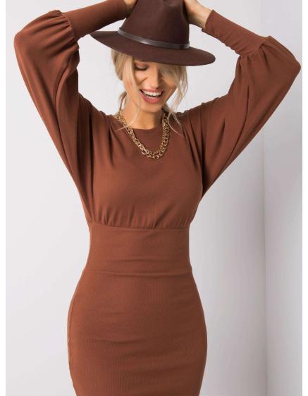 Hnedé pruhované šaty Leticia RUE PARIS