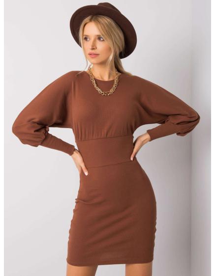 Hnedé pruhované šaty Leticia RUE PARIS