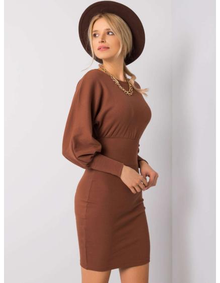 Hnedé pruhované šaty Leticia RUE PARIS