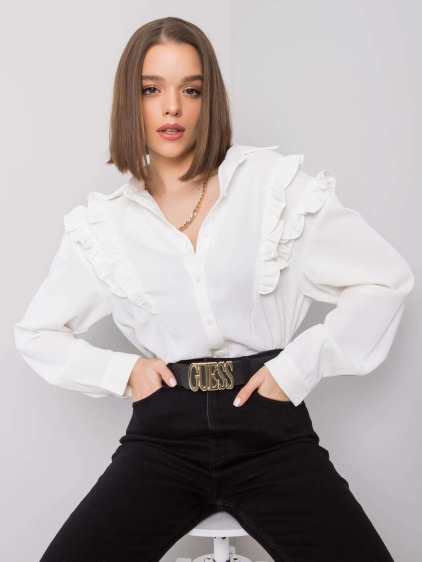 Dámska košeľa s volánmi Layla OCH BELLA ecru