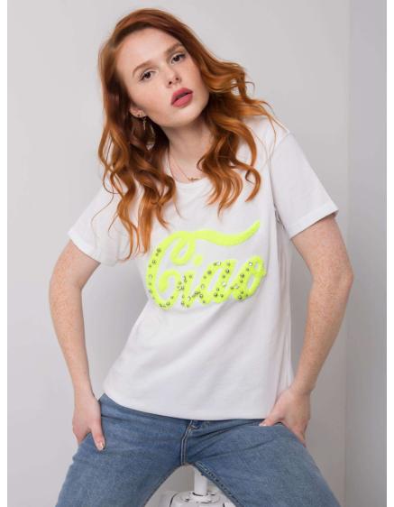Női póló ERIN applikációval fehér