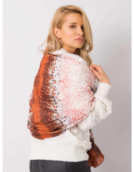 Női sál virágmintás JUDAH sötét narancssárga színben