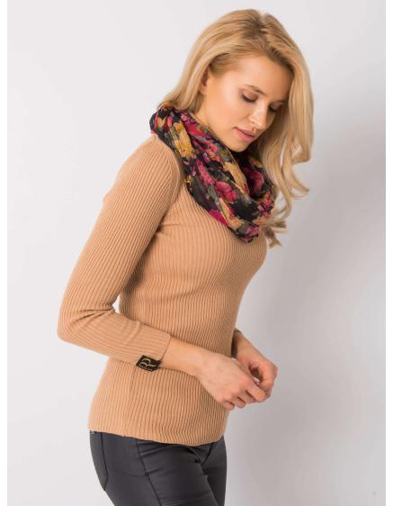 Női virágos sál URIAH fekete