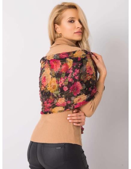 Női virágos sál URIAH fekete