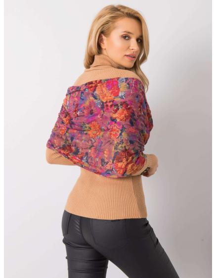 Piszkos rózsaszín virágos sál