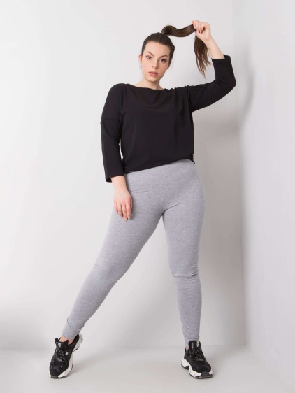 Dámské legíny melanžové plus size bavlněné PHOEBE šedé 