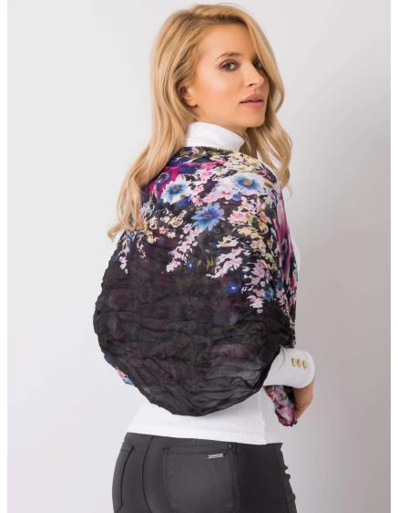 Fekete virágos sál