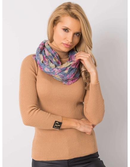 Női virágos sál KASEN kék