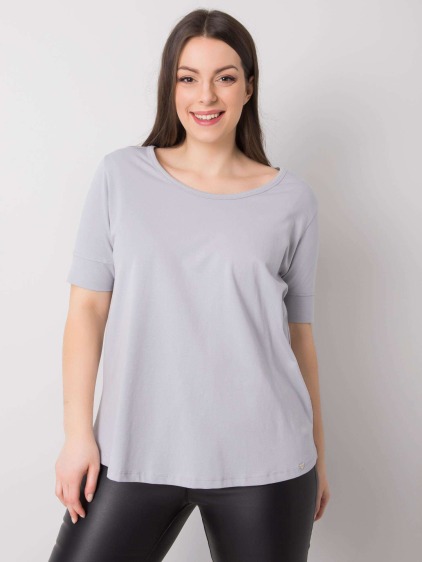 Dámske plus size bavlnené tričko MISSY svetlo sivé