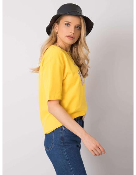 Női póló nyomtatott jázmin RUE PARIS sárga
