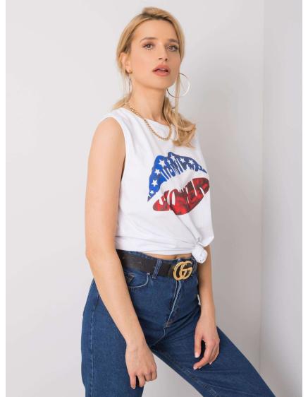 Női nyomtatott felső Candela RUE PARIS Fehér