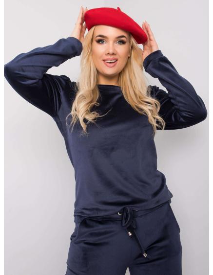 Női bársony plus size szett JEANNE sötétkék