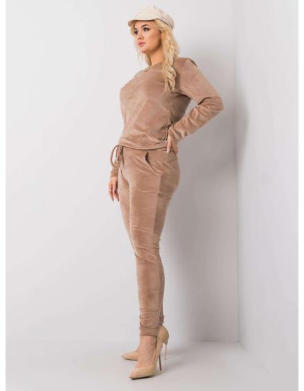 Dámský set velurový plus size JEANNE béžový 