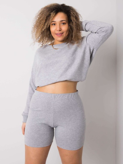 Dámske plus size bavlnené šortky ALESSIA sivé