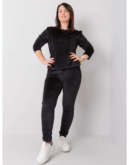 Dámský set velurový plus size JEANNE černý 