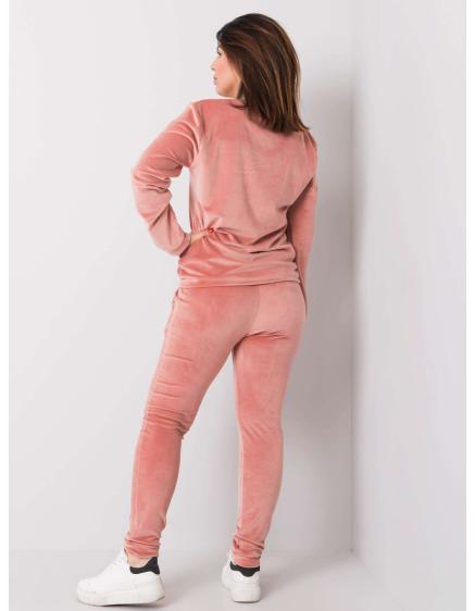 Dámský set velurový plus size JEANNE růžový