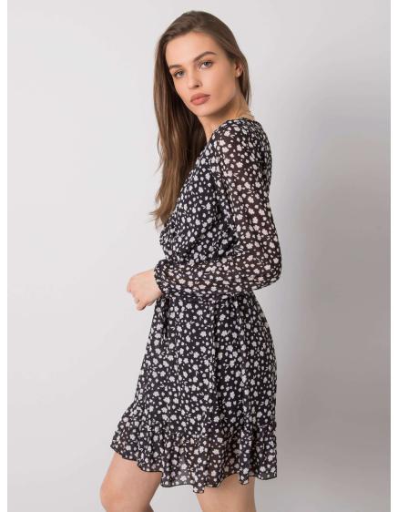 Dámske šaty Eunika OCH BELLA s volánom čierne