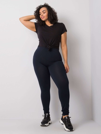 Dámske plus size bavlnené legíny PHOEBE navy blue