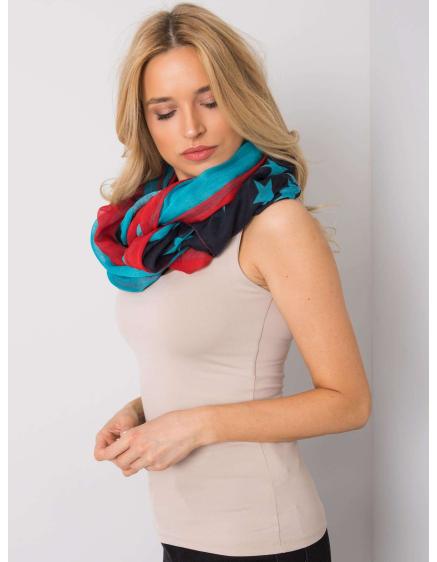 Dámský šátek s potiskem TYREE červeno-modrý 